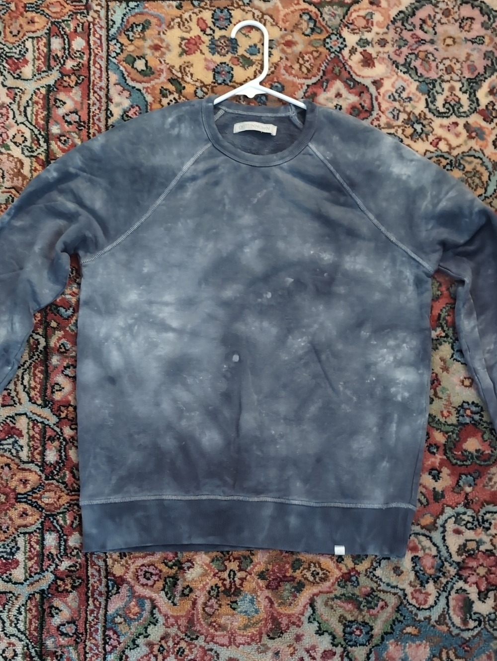 Outerknown Washed Grey Tie-dyed Crewneck Sweatshirt